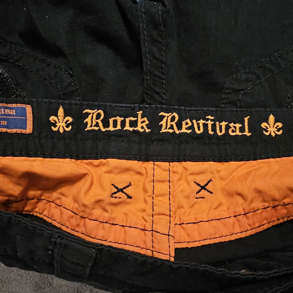 Rock Revival Black and Orange Jeans
